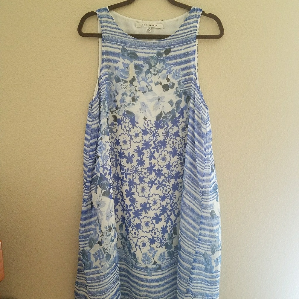 Max Studio Floral Trapeze Dress